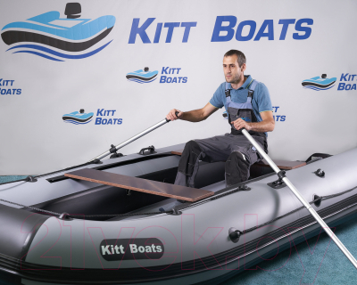 Надувная лодка Kitt Boats 410 НДНД (черный/серый)