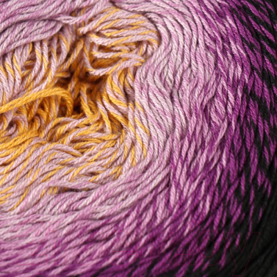Пряжа для вязания Yarnart Flowers 55% хлопок, 45% полиакрил 303 / 9599358 (1000м, черный/сирень)