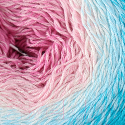Пряжа для вязания Yarnart Flowers 55% хлопок, 45% полиакрил 294  / 9599355 (1000м, розовый/бирюзовый)