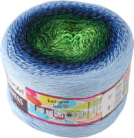 Пряжа для вязания Yarnart Flowers 55% хлопок, 45% полиакрил 306 / 9599360 (1000м, голубой/зеленый) - 