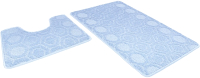 Набор ковриков для ванной и туалета Shahintex Актив Icarpet 50x80/50x40 (голубой 02) - 