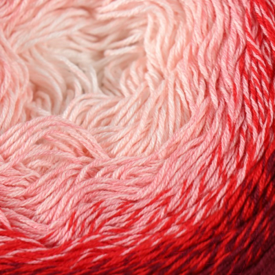 Пряжа для вязания Yarnart Flowers 55% хлопок, 45% полиакрил 269 / 9599344 (1000м, бордовый/красный/белый)