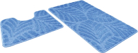 Набор ковриков для ванной и туалета Shahintex Актив Icarpet 50x80/50x40 (синий 01) - 