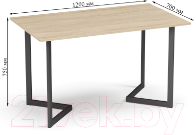Обеденный стол Soma Miata 120x70 (дуб сонома/черный)