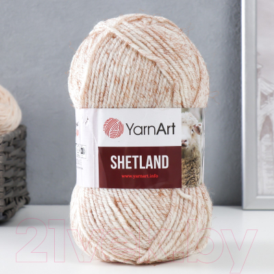 Пряжа для вязания Yarnart Shetland 30% шерсть верджин, 70% акрил 220м / 9343877 (535А белый/бежеый)