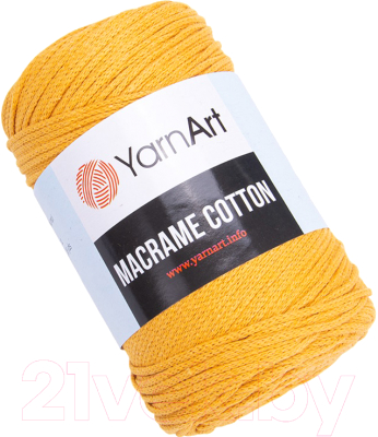 Изображение товара Пряжа для вязания Yarnart Macrame Cotton 20% полиэстер, 80% хлопок 225м / 9464996 (796 желтый)