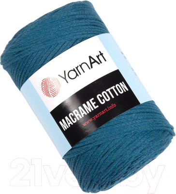 Пряжа для вязания Yarnart Macrame Cotton 20% полиэстер, 80% хлопок 225м / 9464992 (789 морская волна)