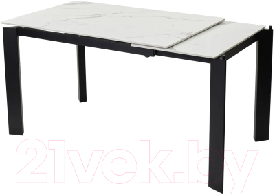 Обеденный стол M-City Corner 120 Gloss / 614M03985 (Staturio White Solid Ceramic/Black)