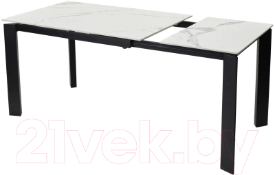 Обеденный стол M-City Corner 120 Gloss / 614M03985 (Staturio White Solid Ceramic/Black)