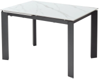 Обеденный стол M-City Corner 120 Matt / DECDF5052TSSTWHTMARBLEBLCK (White Marble Solid Ceramic/Black) - 