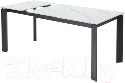 Обеденный стол M-City Corner 120 Matt / DECDF5052TSSTWHTMARBLEBLCK (White Marble Solid Ceramic/Black)