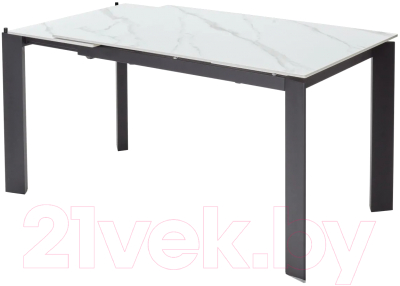Обеденный стол M-City Corner 120 Matt / DECDF5052TSSTWHTMARBLEBLCK (White Marble Solid Ceramic/Black)