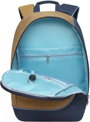 Школьный рюкзак Grizzly RD-345-2 (коричневый/синий)