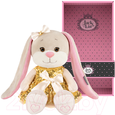 Мягкая игрушка Jack&Lin Зайка Лин в золотом платье с пайетками / JL-02202309-20