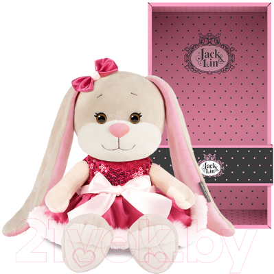 Мягкая игрушка Jack&Lin Зайка Лин в платье с пайетками и мехом / JL-02202310-20