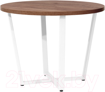 Обеденный стол Millwood Лофт Орлеан Л D100x75 (дуб табачный Craft/металл белый)