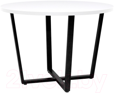 Обеденный стол Millwood Лофт Орлеан Л D110x75 (белый/металл черный)