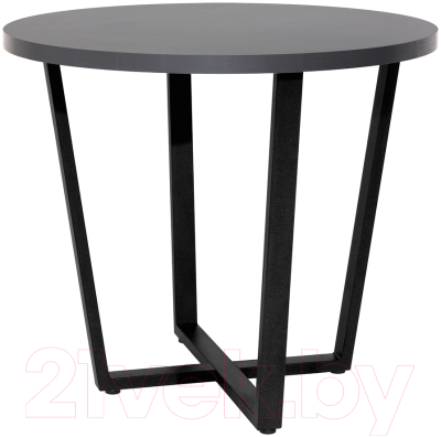 Обеденный стол Millwood Лофт Орлеан Л D90x75 (антрацит/металл черный)