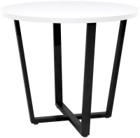 Обеденный стол Millwood Лофт Орлеан Л D90x75 (белый/металл черный) - 