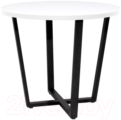 Обеденный стол Millwood Лофт Орлеан Л D90x75 (белый/металл черный)
