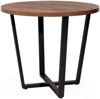 Обеденный стол Millwood Лофт Орлеан Л D90x75 (дуб табачный Craft/металл черный)