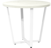 Обеденный стол Millwood Лофт Орлеан Л D90x75 (дуб белый Craft/металл белый) - 
