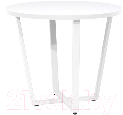 Обеденный стол Millwood Лофт Орлеан Л D90x75 (белый/металл белый)