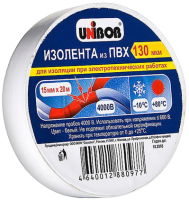 

Изолента Unibob, ПВХ 15ммx20м 130мкн 59650.21