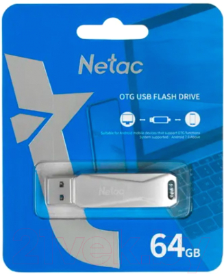 Usb flash накопитель Netac USB Drive U782C USB3.0+TypeC (NT03U782C-064G-30PN)