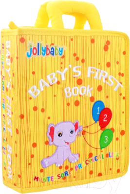 Развивающая игрушка JollyBaby Мягкая книжечка Первая книга малыша / WLTH8177J-4 (желтый)