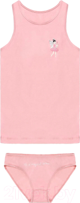 Комплект бельевой детский Mark Formelle 447006 (р.134-68, розовый/печать)
