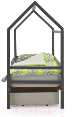 Стилизованная кровать детская Бельмарко Svogen Домик / 679 (графит)