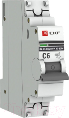 Выключатель автоматический EKF PROxima 1P 6А (C) 6кА ВА 47-63M / mcb4763m-6-1-6C-pro