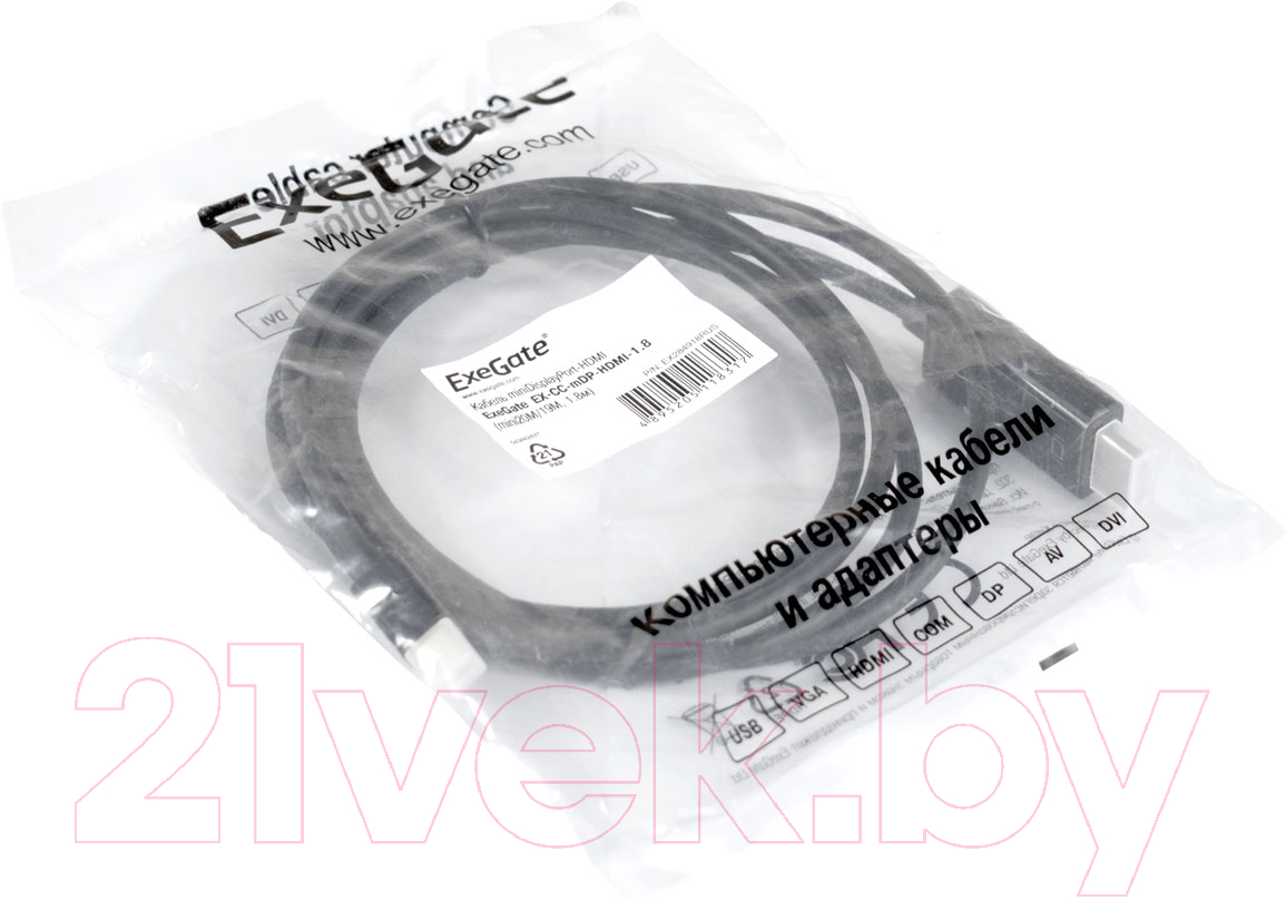 Кабель ExeGate EX-CC-mDPM-HDMI-1.8 (1.8м) — фото 2