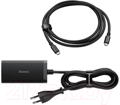 Зарядное устройство сетевое Baseus GaN5 + кабель Type-C to Type-C / CCGP110201 (черный)