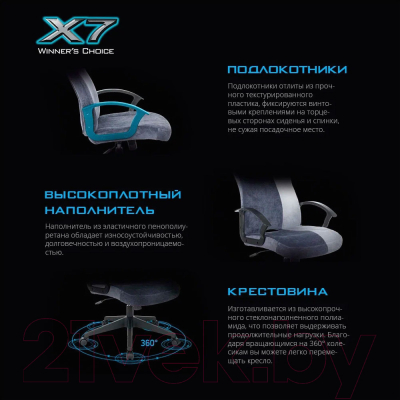 Кресло геймерское A4Tech X7 GG-1400 (синий)