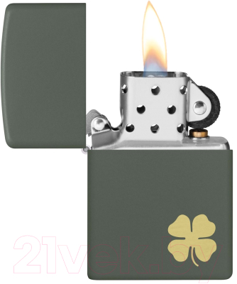 Зажигалка Zippo Four Leaf Clover / 49796 (зеленый)