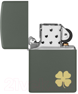 Зажигалка Zippo Four Leaf Clover / 49796 (зеленый)