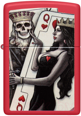 Зажигалка Zippo Skull King Queen Beauty / 48624 (красный)