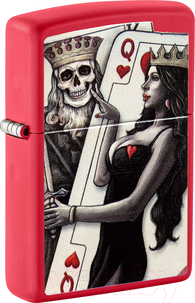 Зажигалка Zippo Skull King Queen Beauty / 48624 (красный)