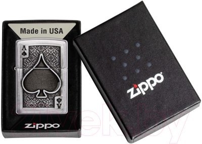 Зажигалка Zippo Ace Of Spades / 49637 (серебристый)
