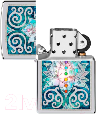 Зажигалка Zippo Lotus Flower / 48592 (серебристый)