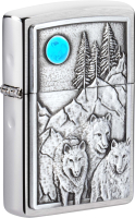 Зажигалка Zippo Wolf Design / 49295 (серебристый) - 