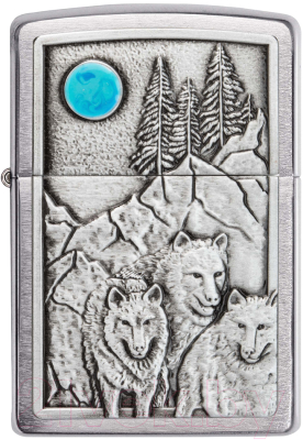 Зажигалка Zippo Wolf Design / 49295 (серебристый)