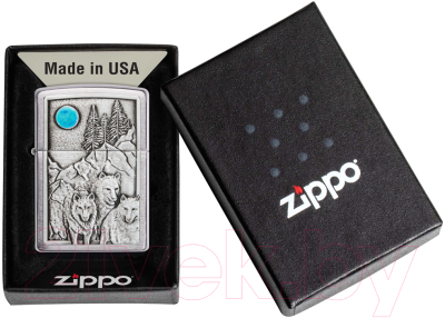 Зажигалка Zippo Wolf Design / 49295 (серебристый)