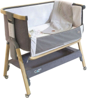 Детская кроватка Tutti Bambini CoZee Luxe с колесами (Oak/Charcoal) - 