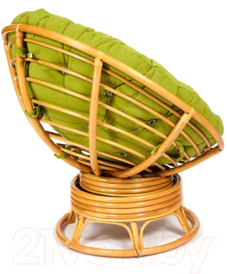 Изображение товара Кресло-качалка Tetchair Papasan W 23/01 B с подушкой (мед/флок олива)