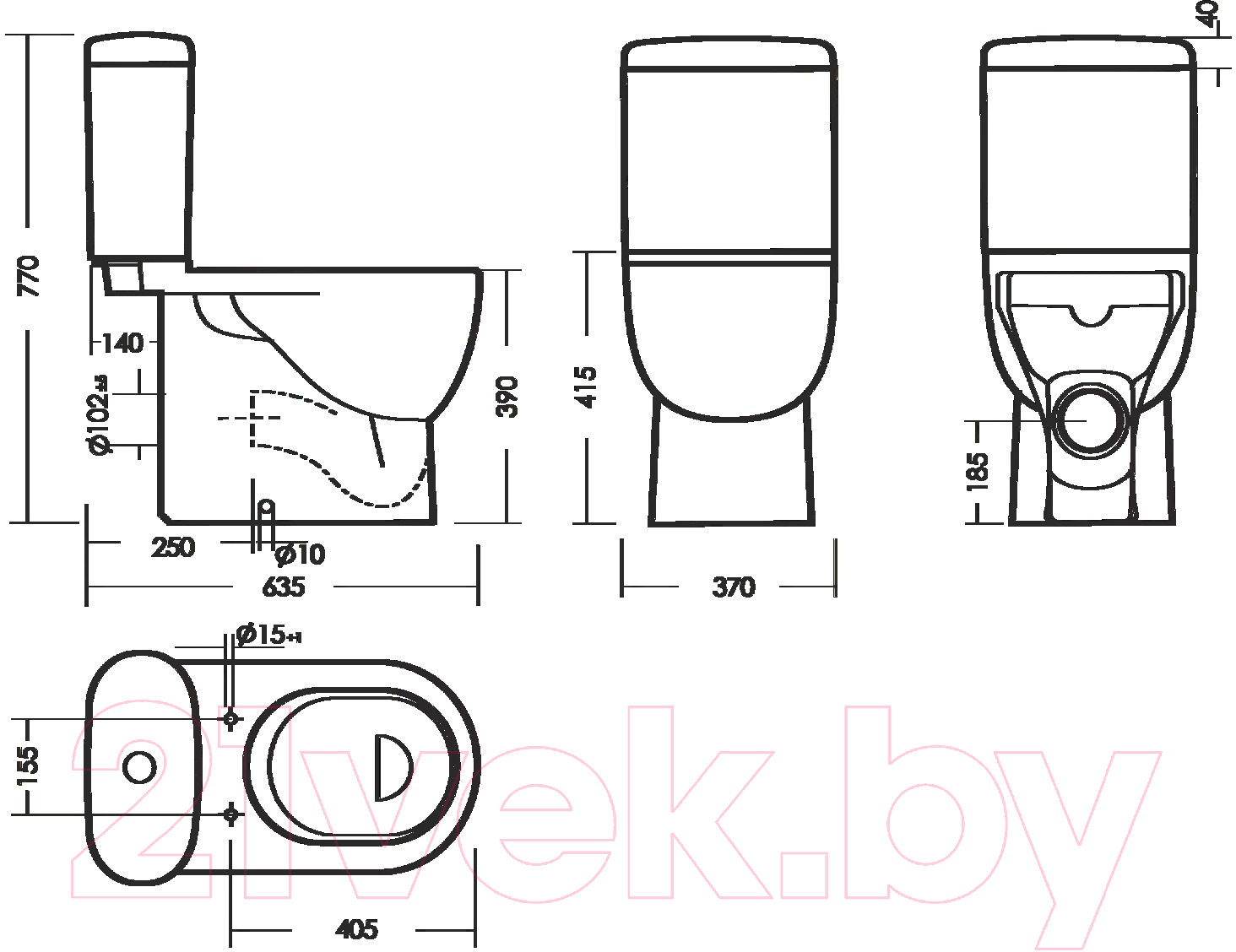 Унитаз напольный Sanita Luxe Art Comfort WC.CC/Art/2-DM/WHT.G/S1