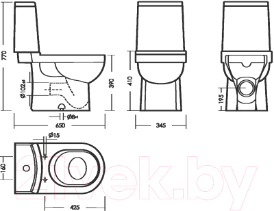 Унитаз напольный Sanita Luxe Next Comfort WC.CC/Next/2-DM/WHT.G/S1