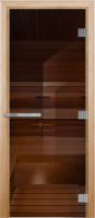 Стеклянная дверь для бани/сауны Doorwood Эталон 80x200 (бронза) - 
